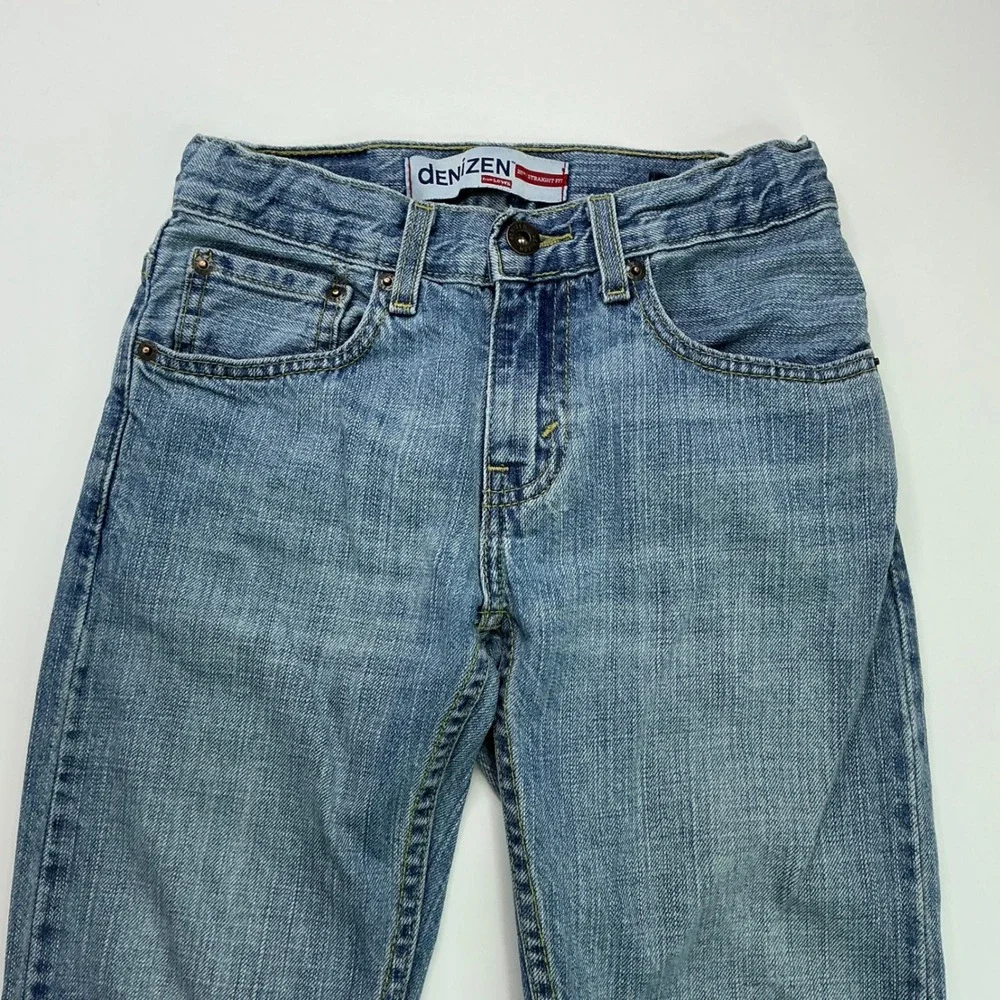 Denizen Light Blue Straight Fit Jeans Kids Size 10 Regular Adjustable Waist